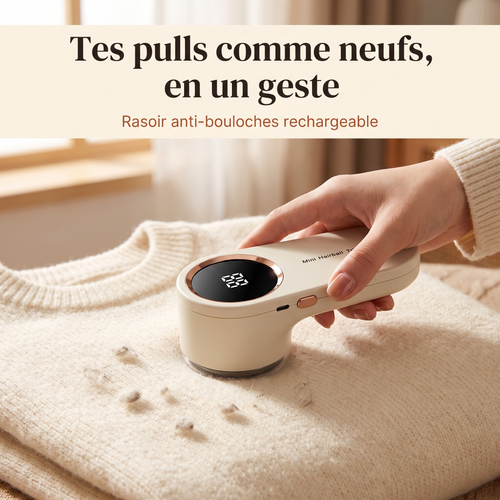 Tes pulls comme neufs, en un geste : rasoir anti-bouloches rechargeable lisso
